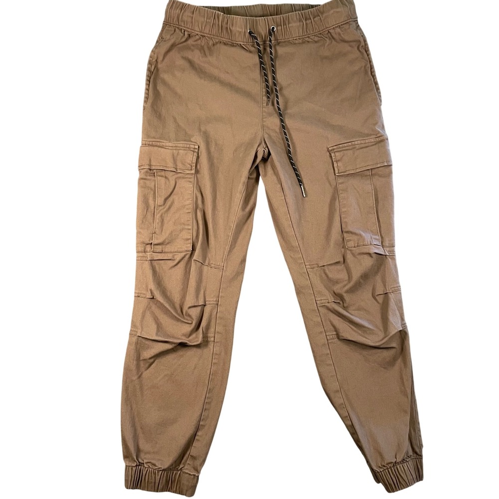 Ring of Fire Men's L Cargo Joggers Brown Utility Casual Comfort Cotton
